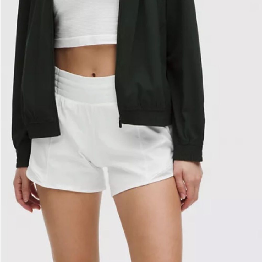 Lululemon Hotty Hot High Rise lined Shorts in white tall 4